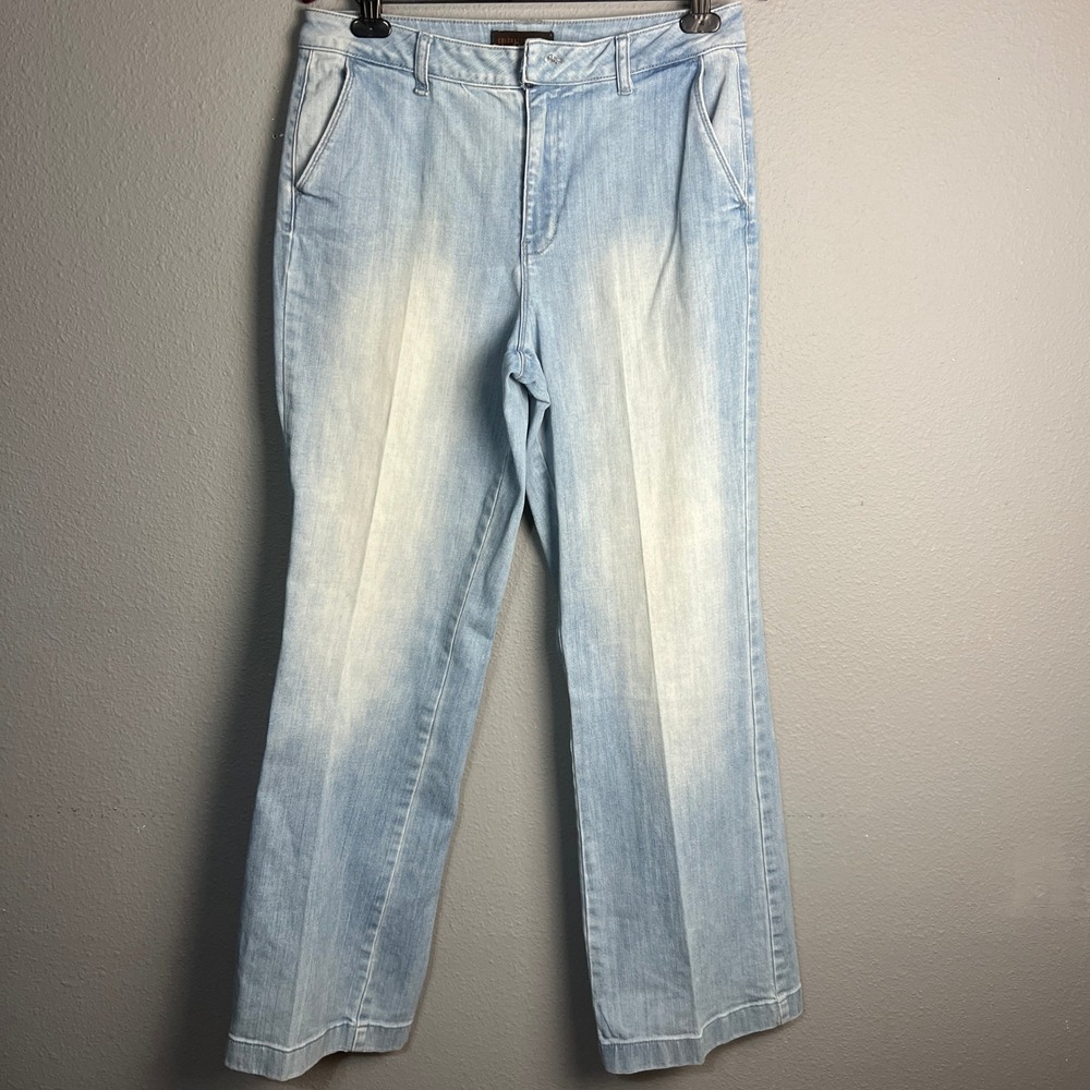 Coldwater Creek Denim Pants High Waist Straight Leg Jeans Light Wash 12 34x33